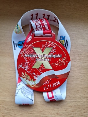 Medal X Powiatowego Biegu Niepodległości.