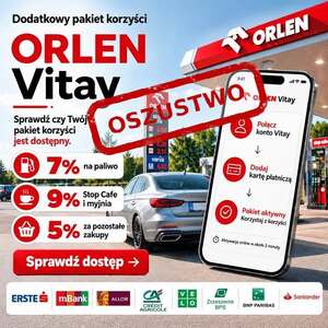 Grafika. Oferty rabatów na paliwo z logiem Orlen i banków.